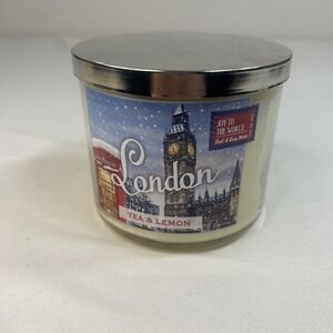 Bath & Body Works LONDON TEA & LEMON 3 Wick 14.5 oz Scented Candle BRAND NEW